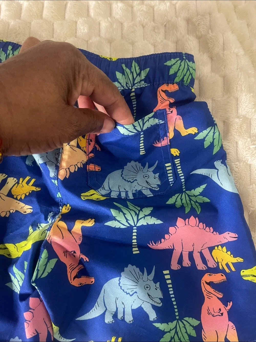 Old Navy Blue Dinosaur Print Swim Shorts